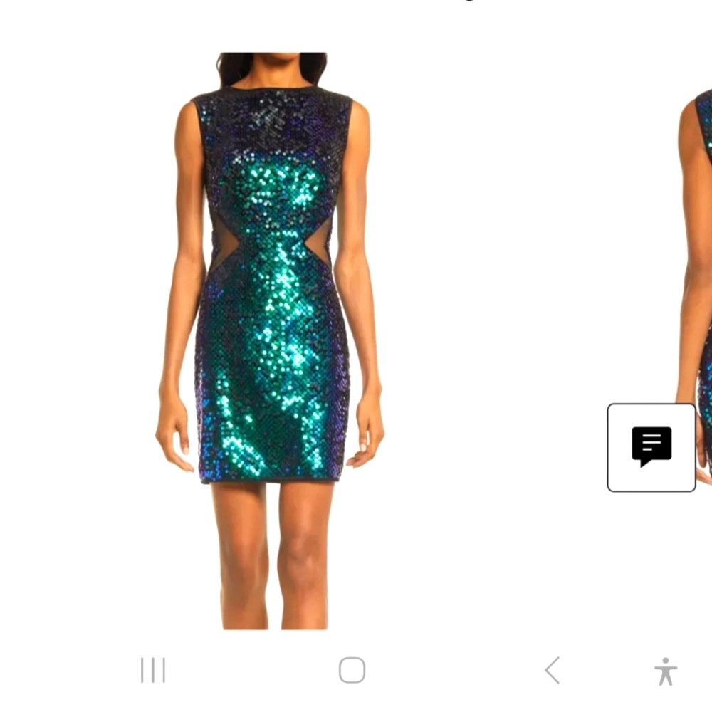 Multicolor Sequin Cutout Body-Con Dress SHO by Tadashi Shoji  SIZE SMALL